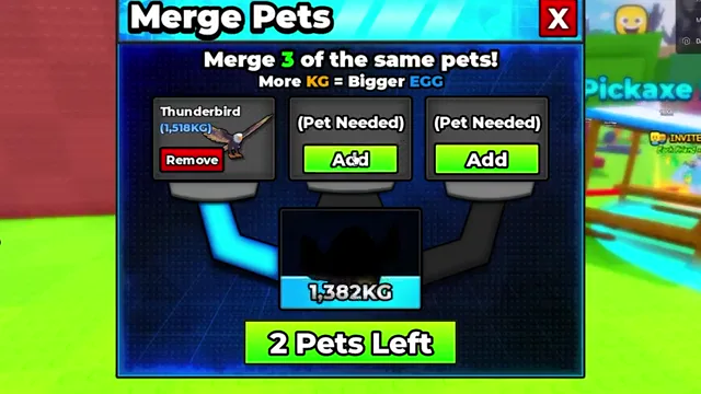 Merge Pets interface requiring three matching pets in Break and Steal an Egg