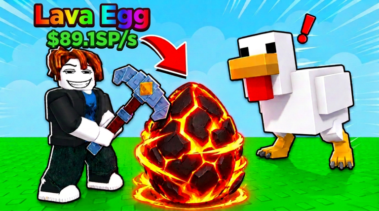 Official Break and Steal an Egg artwork featuring a lava egg and chicken
