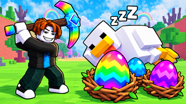 Official Break and Steal an Egg rainbow egg artwork